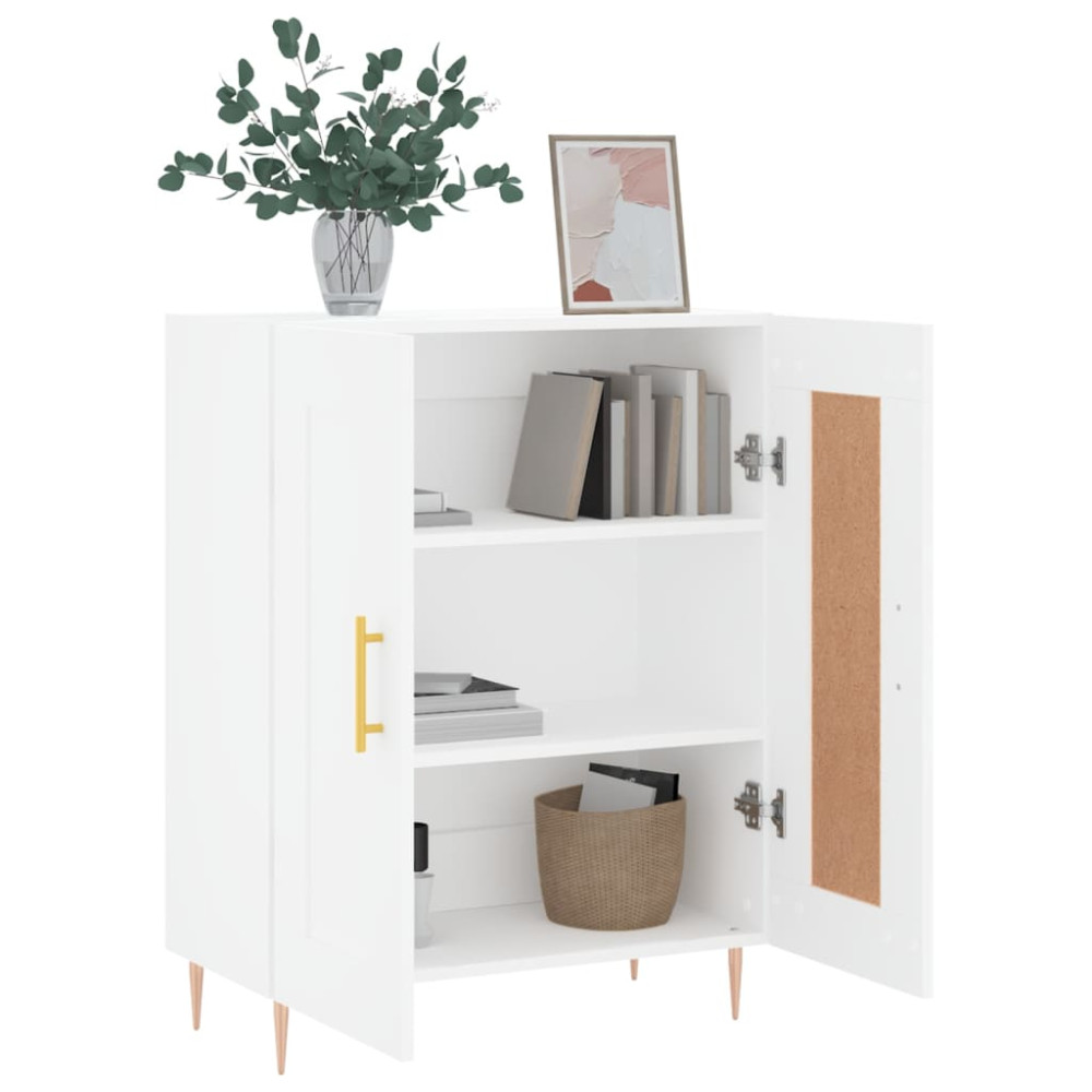 Produktbild för Skåp vit 69,5x34x90 cm konstruerat trä
