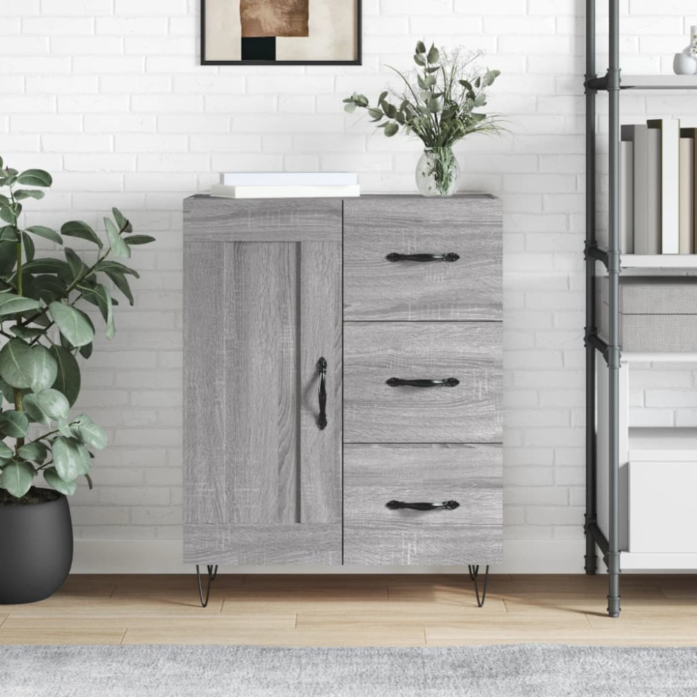 Produktbild för Skänk grå sonoma 69,5x34x90 cm konstruerat trä