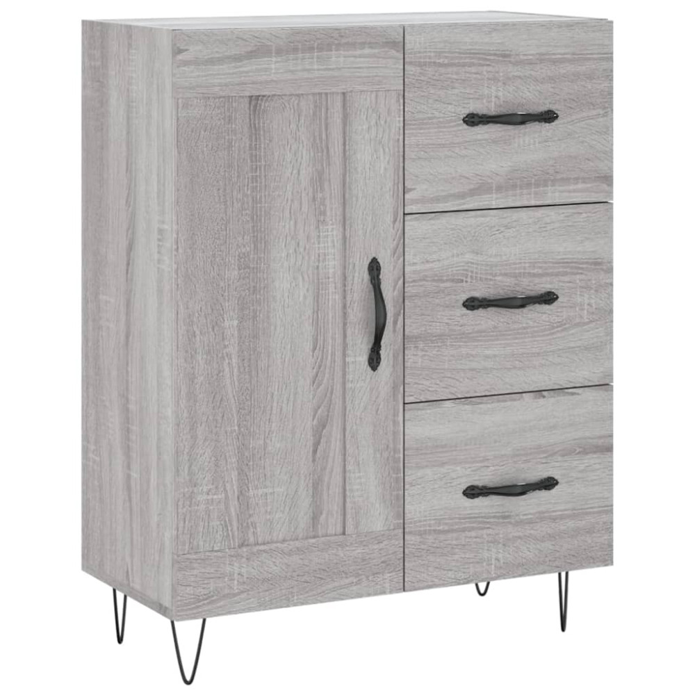 Produktbild för Skänk grå sonoma 69,5x34x90 cm konstruerat trä