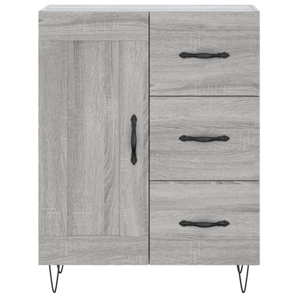 Produktbild för Skänk grå sonoma 69,5x34x90 cm konstruerat trä