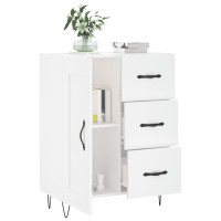 Produktbild för Skänk vit högglans 69,5x34x90 cm konstruerat trä
