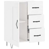 Produktbild för Skänk vit högglans 69,5x34x90 cm konstruerat trä