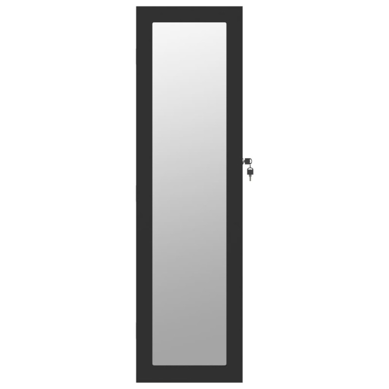 Produktbild för Spegelskåp svart väggmonterat 30x8,5x106 cm