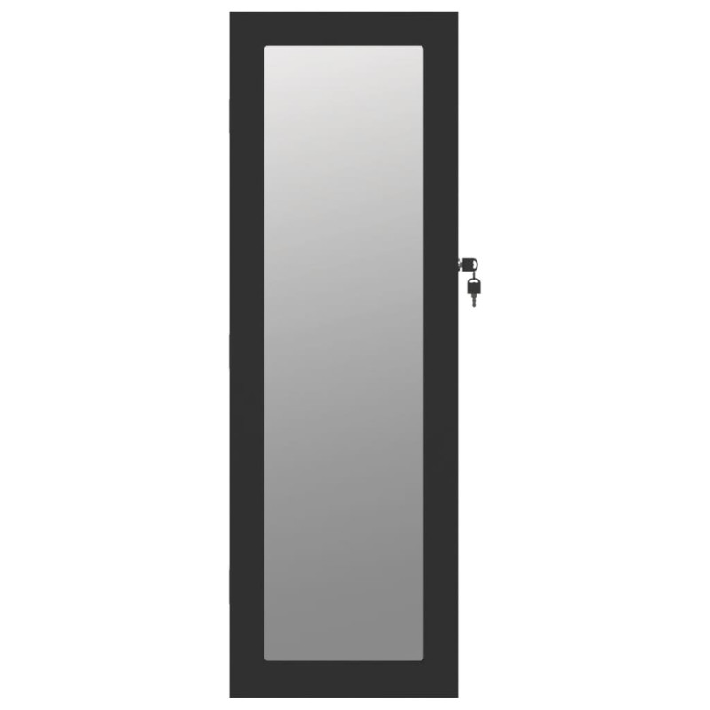 Produktbild för Spegelskåp svart väggmonterat 30x8,5x90 cm