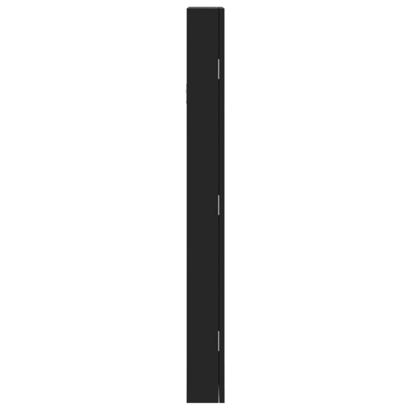 Produktbild för Spegelskåp svart väggmonterat 30x8,5x90 cm