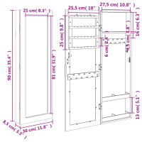 Produktbild för Spegelskåp vit väggmonterat 30x8,5x90 cm