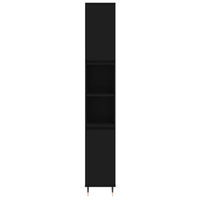 Produktbild för Badrumsmöbler 3 delar set svart konstruerat trä
