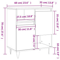 Produktbild för Byrå betonggrå 60x35x70 cm konstruerat trä