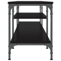 Produktbild för Tv-bänk svart 201x35x45 cm konstruerat trä & järn