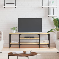 Produktbild för Tv-bänk sonoma-ek 121x35x45 cm konstruerat trä & järn