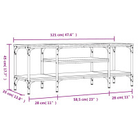 Produktbild för Tv-bänk sonoma-ek 121x35x45 cm konstruerat trä & järn