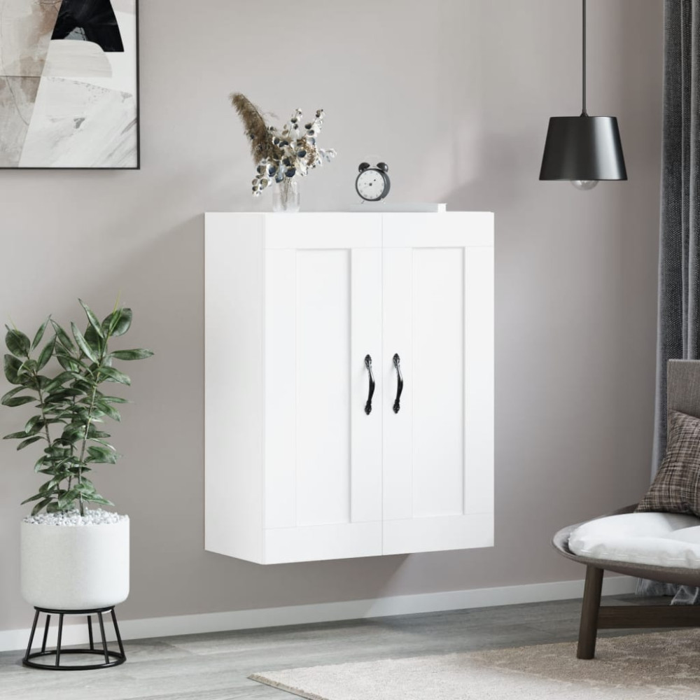 Produktbild för Väggskåp vit 69,5x34x90 cm konstruerat trä