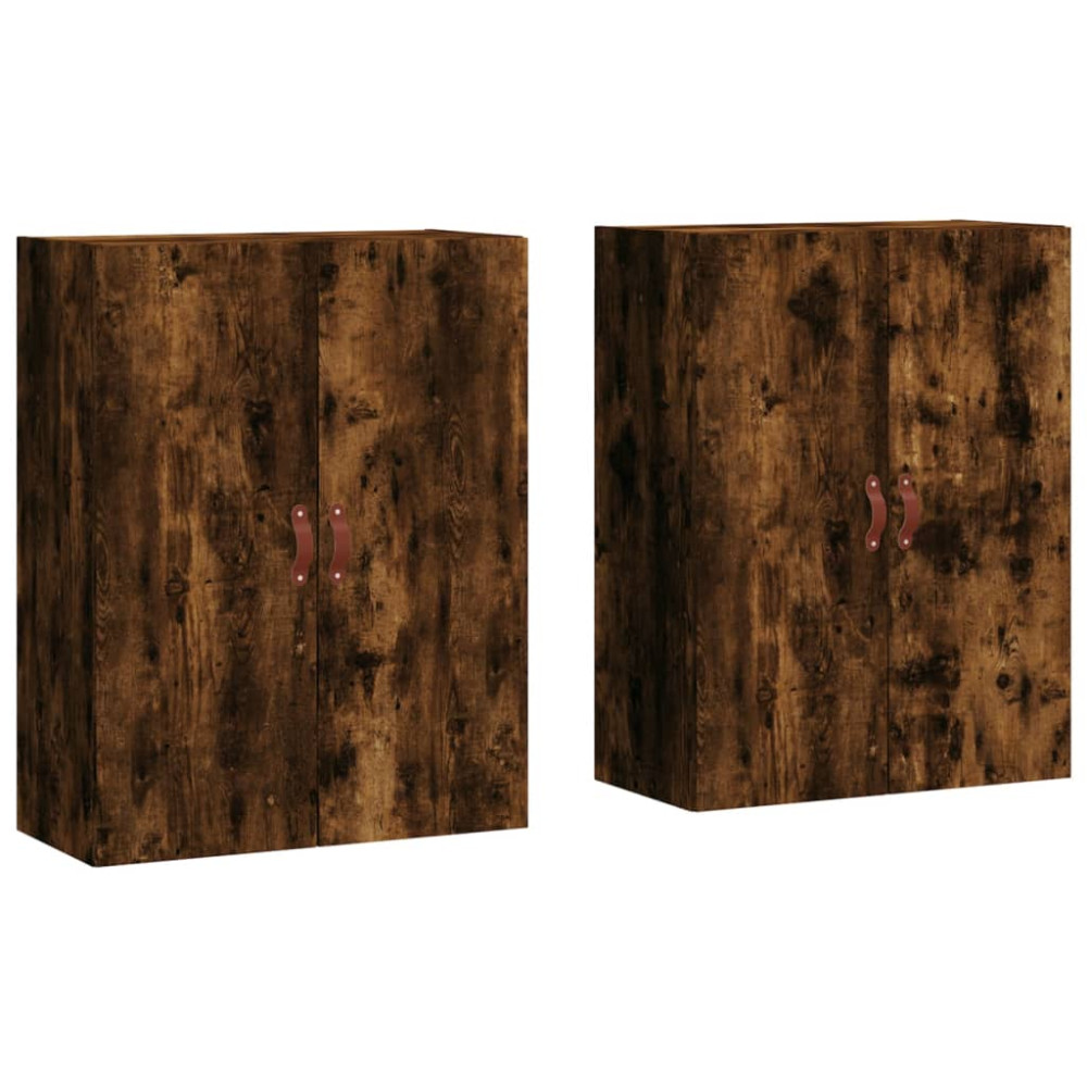 Produktbild för Väggskåp 2 st rökfärgad ek 69,5x34x90 cm