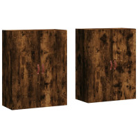 Produktbild för Väggskåp 2 st rökfärgad ek 69,5x34x90 cm