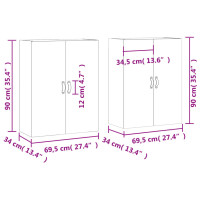 Produktbild för Väggskåp 2 st sonoma-ek 69,5x34x90 cm