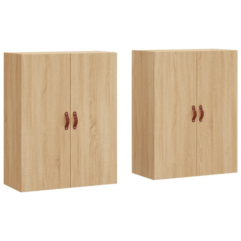 Produktbild för Väggskåp 2 st sonoma-ek 69,5x34x90 cm