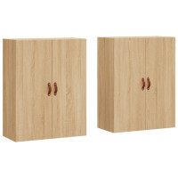 Produktbild för Väggskåp 2 st sonoma-ek 69,5x34x90 cm