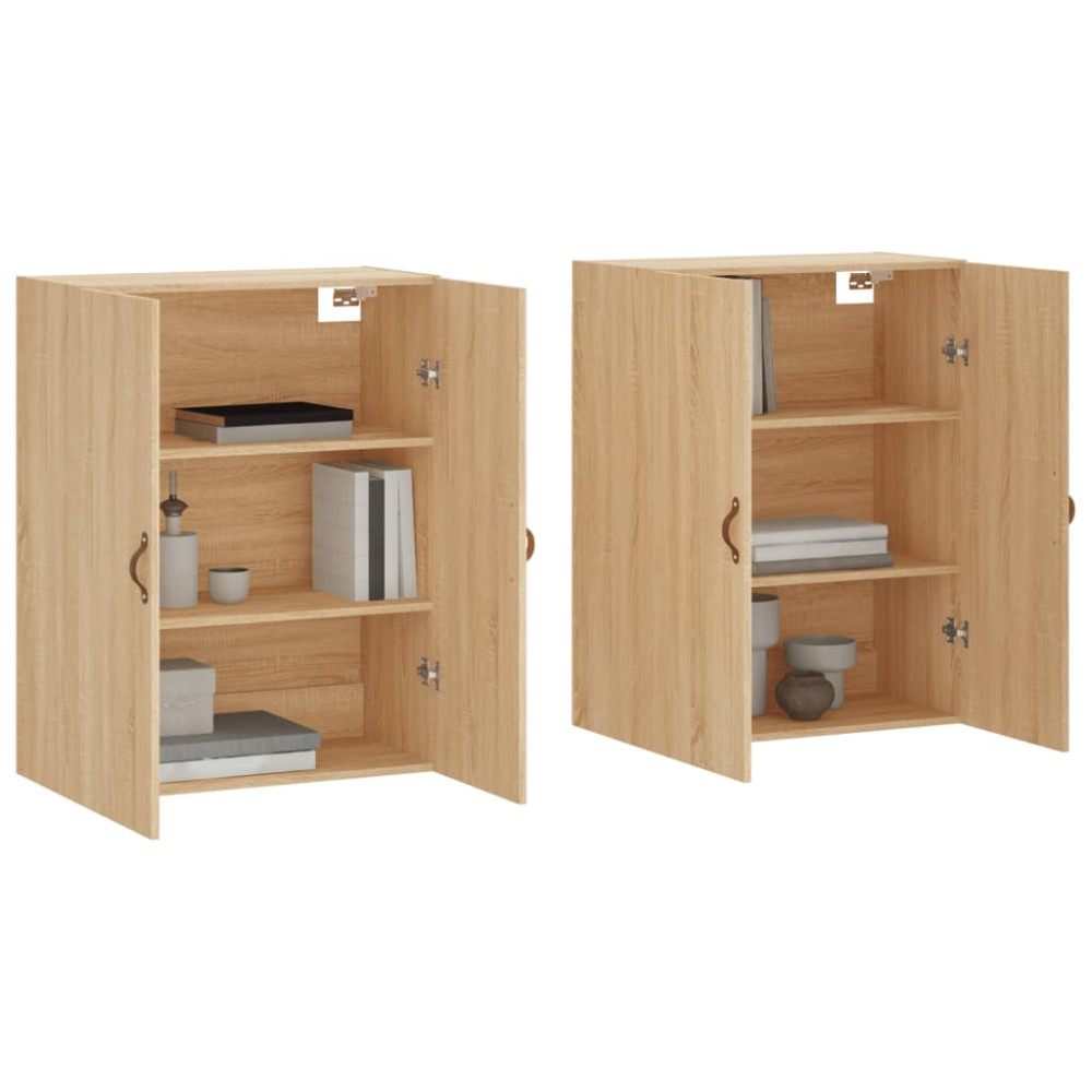Produktbild för Väggskåp 2 st sonoma-ek 69,5x34x90 cm