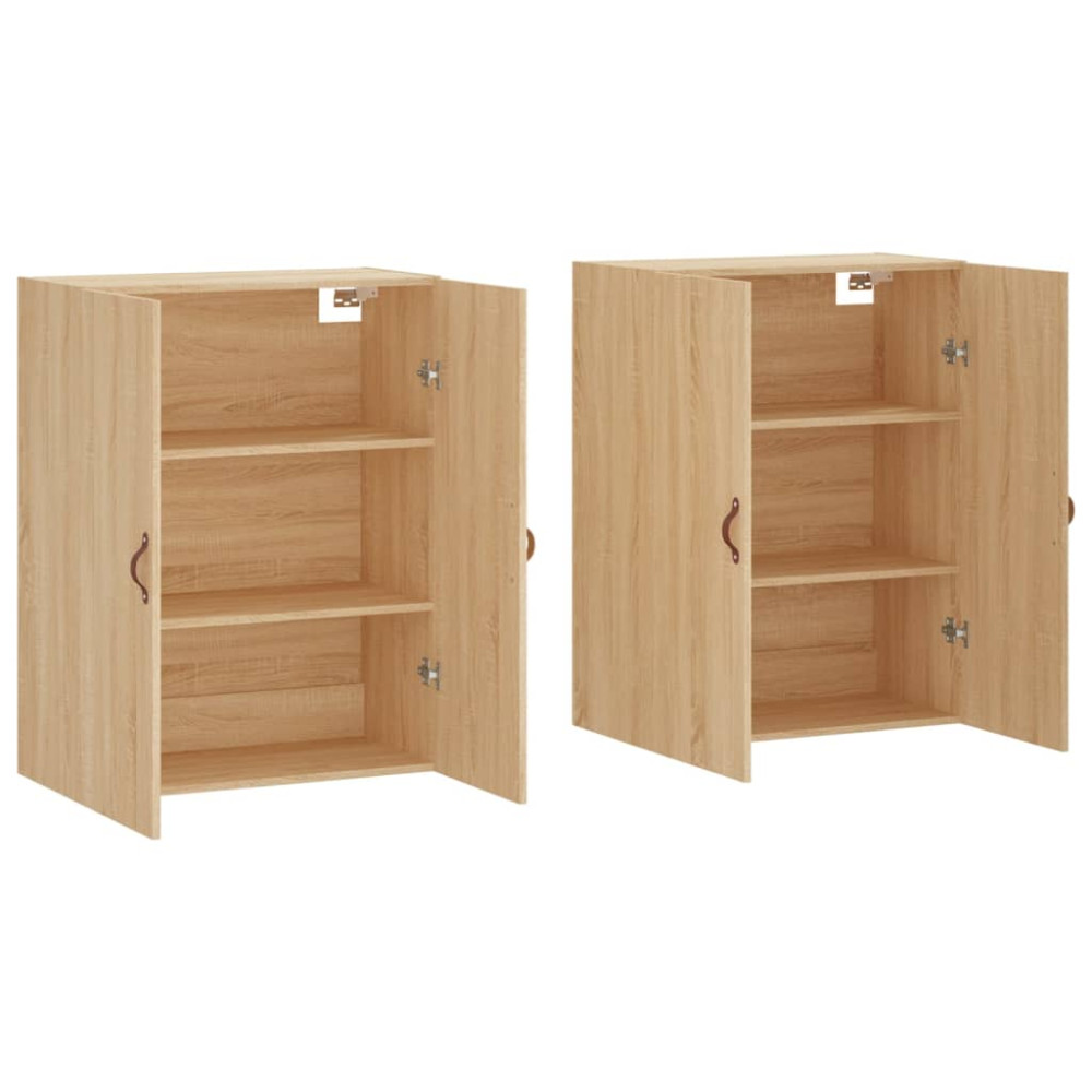 Produktbild för Väggskåp 2 st sonoma-ek 69,5x34x90 cm