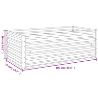 Produktbild för Odlingslåda 100x50x36 cm rosttrögt stål