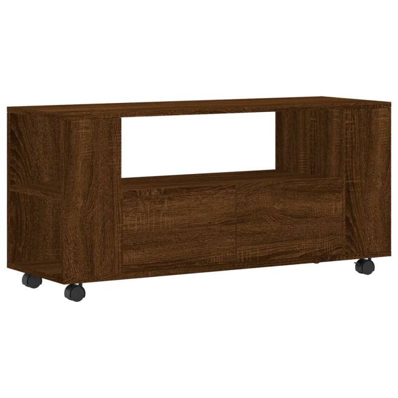 Produktbild för Tv-bänk brun ek 102x34,5x43 cm konstruerat trä