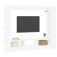Produktbild för Tv-skåp vit 152x22x113 cm konstruerat trä
