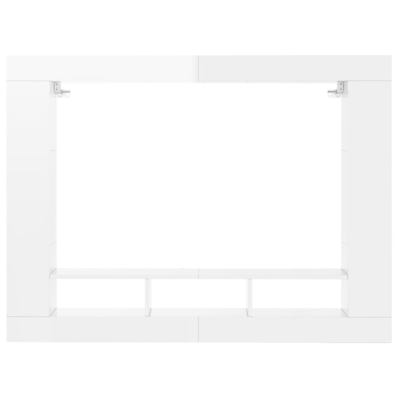 Produktbild för Tv-hylla vit högglans 152x22x113 cm konstruerat trä