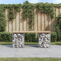 Produktbild för Trädgårdsbänk gabion-design 103x31x42 cm massiv furu