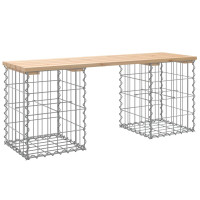 Produktbild för Trädgårdsbänk gabion-design 103x31x42 cm massiv furu