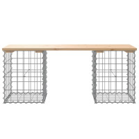 Produktbild för Trädgårdsbänk gabion-design 103x31x42 cm massiv furu