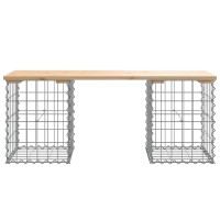 Produktbild för Trädgårdsbänk gabion-design 103x31x42 cm massiv furu