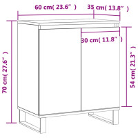 Produktbild för Byrå rökfärgad ek 60x35x70 cm konstruerat trä