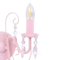 Miniatyr av produktbild för Vägglampa med pärlor rosa 2 x E14-lampor