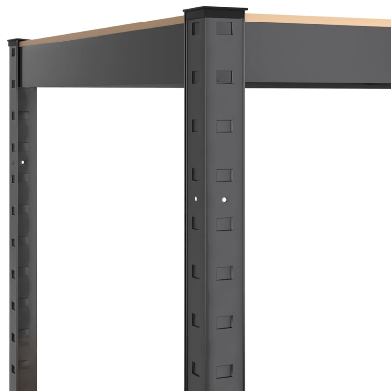Produktbild för Arbetsbord med 5 hyllor antracit stål och konstruerat trä
