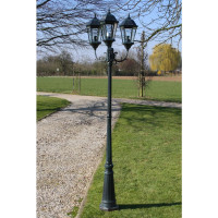 Produktbild för Trädgårdslampa 3 armar 230 cm mörkgrön/svart aluminium