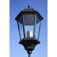 Produktbild för Trädgårdslampa 3 armar 230 cm mörkgrön/svart aluminium