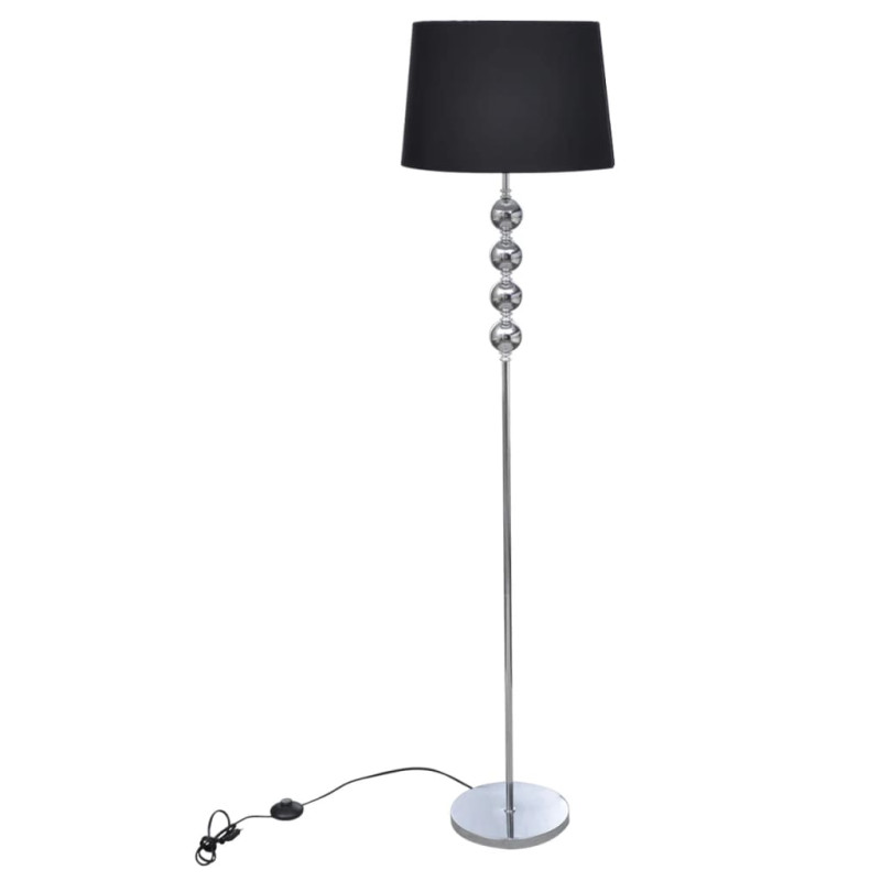 Produktbild för Golvlampa med högt stativ och lampskärm svart