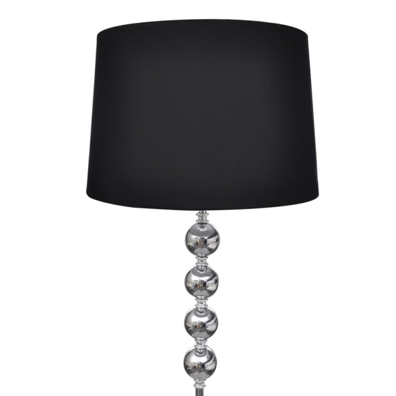 Produktbild för Golvlampa med högt stativ och lampskärm svart
