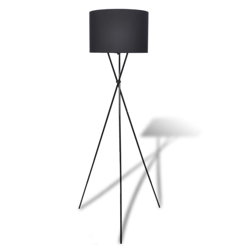 Produktbild för Golvlampa med lampskärm svart