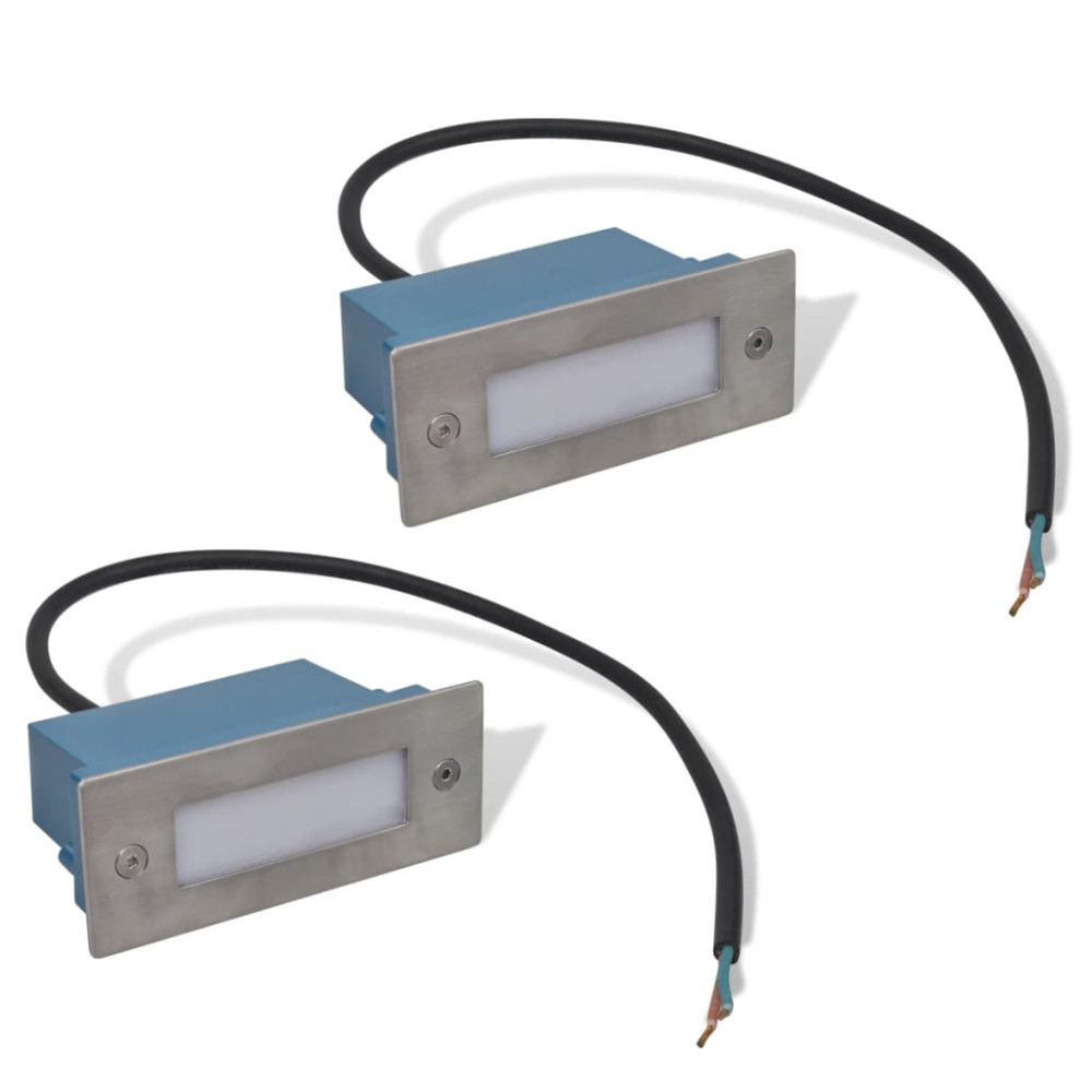 Produktbild för Inbyggd LED-trappbelysning 2 st 44x111x56 mm
