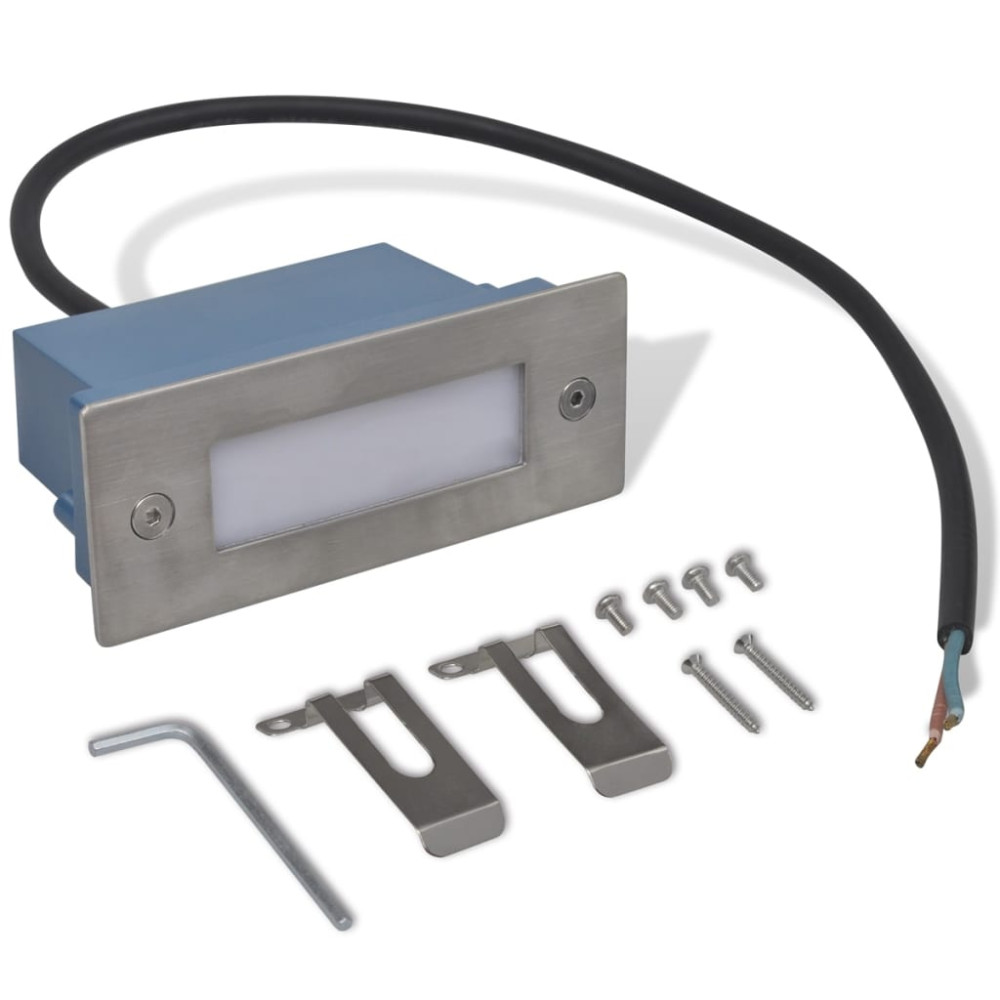 Produktbild för Inbyggd LED-trappbelysning 2 st 44x111x56 mm