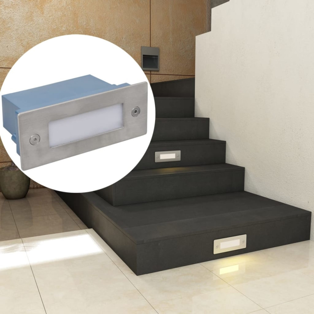 Produktbild för Inbyggd LED-trappbelysning 2 st 44x111x56 mm