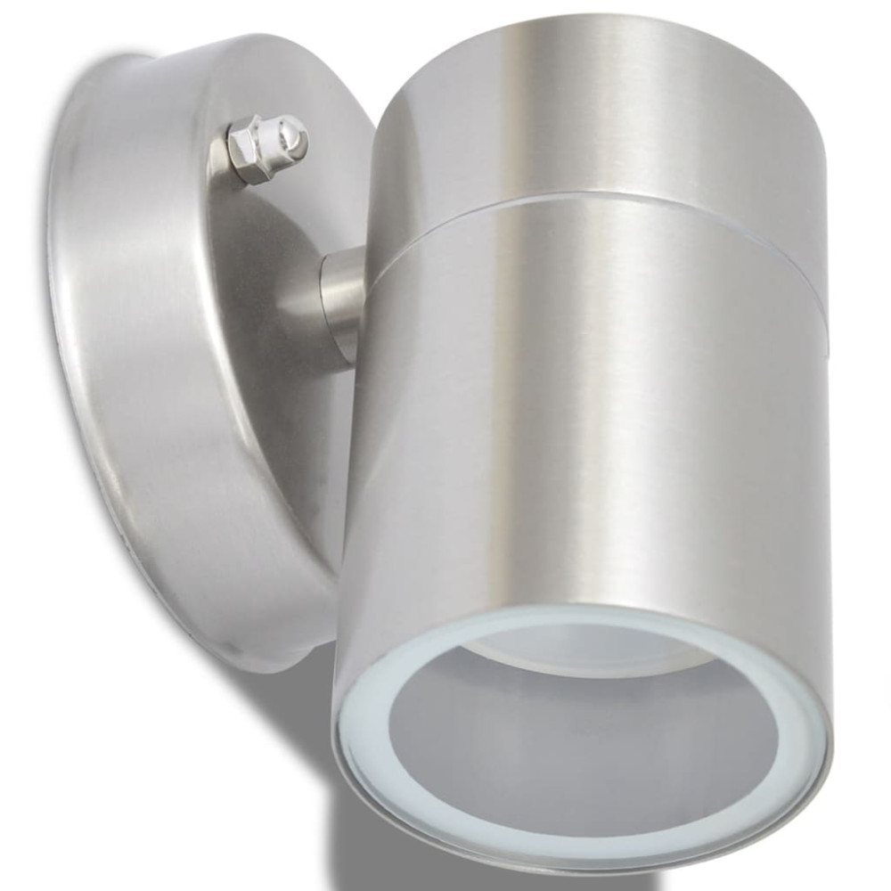Produktbild för Utomhusvägglampa LED 2 st rostfritt stål nedåt