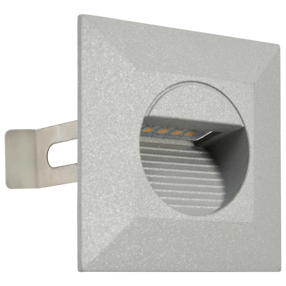Produktbild för Utomhusvägglampa LED 6 st 2 W silver fyrkantig