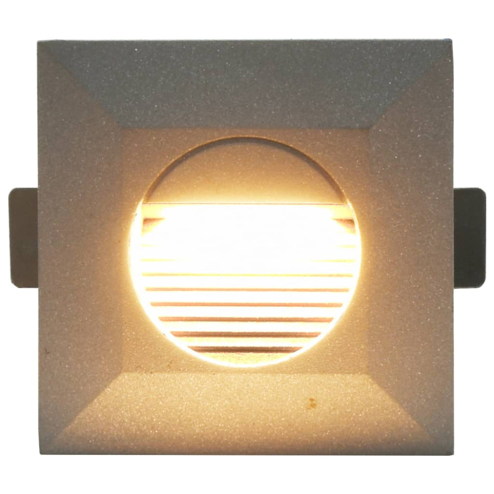 Produktbild för Utomhusvägglampa LED 6 st 2 W silver fyrkantig