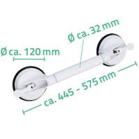 Produktbild för RIDDER Teleskopiskt stödhandtag med sugkoppar 12,5 cm 100 kg A0150301