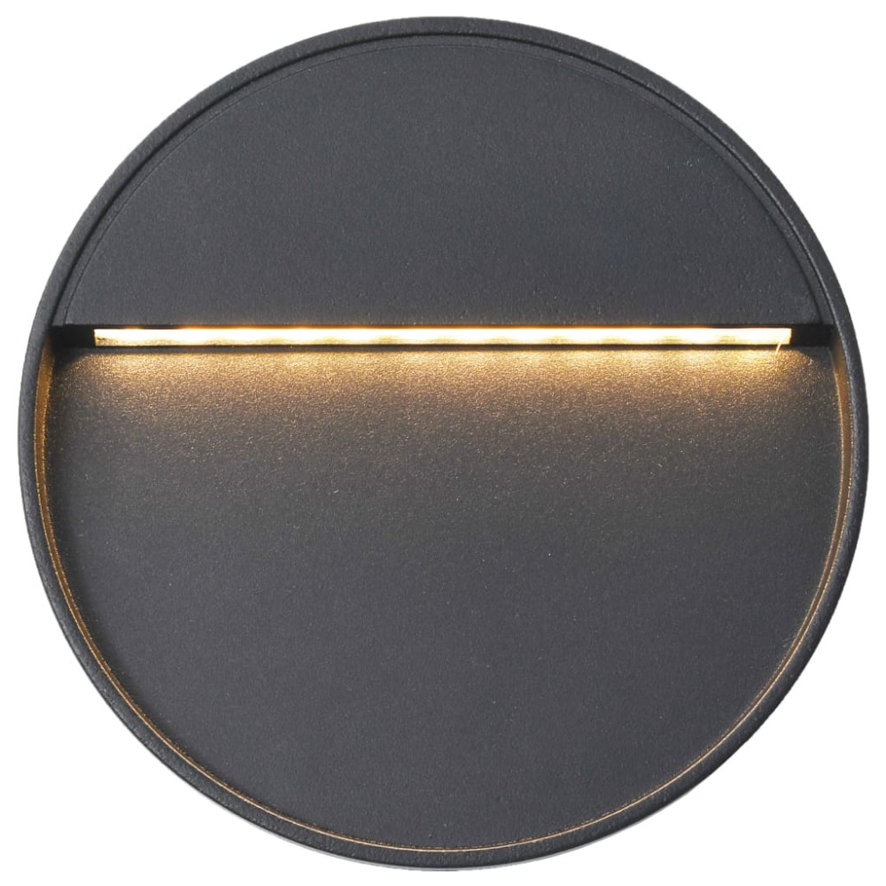 Produktbild för Utomhusvägglampa LED 2 st 3 W svart rund