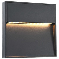 Miniatyr av produktbild för Utomhusvägglampa LED 2 st 3 W svart fyrkantig