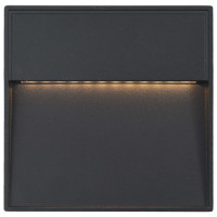 Miniatyr av produktbild för Utomhusvägglampa LED 2 st 3 W svart fyrkantig