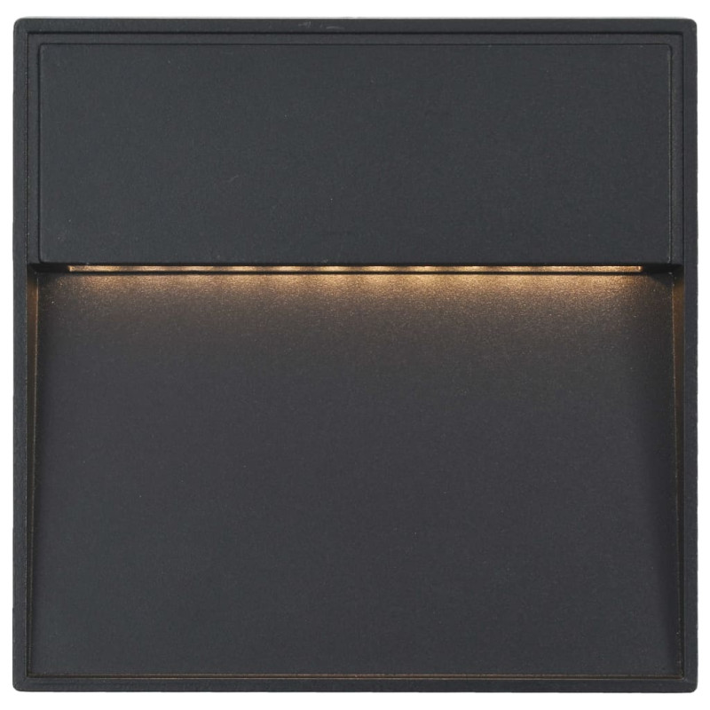 Produktbild för Utomhusvägglampa LED 2 st 3 W svart fyrkantig